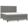 Cama box spring con colchón tela gris oscuro 180x200 cm de , Camas y somieres - Ref: Foro24-3141874, Precio: 617,10 €, Descue...