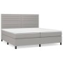 Cama box spring con colchón tela gris claro 200x200 cm de , Camas y somieres - Ref: Foro24-3141881, Precio: 672,19 €, Descuen...