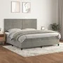 Box spring bed with light gray velvet mattress 200x200 cm by , Beds and slatted bases - Ref: Foro24-3143103, Price: 579,02 €,...
