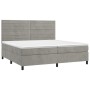 Cama box spring con colchón terciopelo gris claro 200x200 cm de , Camas y somieres - Ref: Foro24-3143103, Precio: 584,41 €, D...