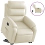 Sillón reclinable elevable eléctrico de cuero sintético crema en Sillones | Comprar online en Foru.es