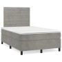 Cama box spring con colchón terciopelo gris claro 120x200 cm de , Camas y somieres - Ref: Foro24-3143073, Precio: 411,05 €, D...