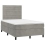 Cama box spring con colchón terciopelo gris claro 120x200 cm de , Camas y somieres - Ref: Foro24-3143073, Precio: 411,05 €, D...