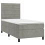 Cama box spring con colchón terciopelo gris claro 100x200 cm de , Camas y somieres - Ref: Foro24-3143067, Precio: 305,71 €, D...