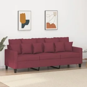 Sofá de 3 plazas de tela rojo tinto 180 cm de , Sofás - Ref: Foro24-359281, Precio: 234,38 €, Descuento: %