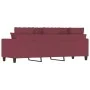 Sofá de 3 plazas de tela rojo tinto 180 cm de , Sofás - Ref: Foro24-359281, Precio: 234,38 €, Descuento: %