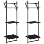 Estantes de pared 3 niveles con barras 2 uds negro 30x25x100 cm de , Estantes y estanterías - Ref: Foro24-836258, Precio: 33,...
