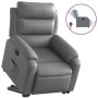 Sillón reclinable elevable eléctrico de cuero sintético gris en Sillones | Comprar online en Foru.es
