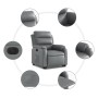 Sillón reclinable elevable eléctrico de cuero sintético gris en Sillones | Comprar online en Foru.es