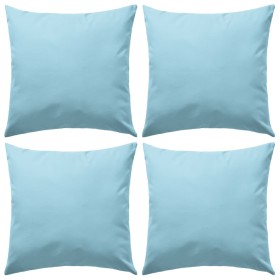 Cojines para exteriores 45x45 cm azul claro 4 unidades de vidaXL, Cojines - Ref: Foro24-132299, Precio: 73,76 €, Descuento: %