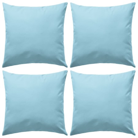 Cojines para exteriores 45x45 cm azul claro 4 unidades de vidaXL, Cojines - Ref: Foro24-132299, Precio: 73,76 €, Descuento: %