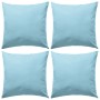 Cojines para exteriores 45x45 cm azul claro 4 unidades de vidaXL, Cojines - Ref: Foro24-132299, Precio: 73,76 €, Descuento: %