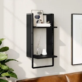 Wall shelf with black bar 30x25x65 cm by , Shelves and shelves - Ref: Foro24-836298, Price: 22,94 €, Discount: %