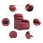 Sillón elevable eléctrico cuero artificial rojo tinto en Sillones | Comprar online en Foru.es
