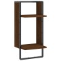 Estante de pared con barra marrón roble 30x25x65 cm de , Estantes y estanterías - Ref: Foro24-836302, Precio: 16,40 €, Descue...