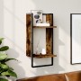Estantes de pared con barra roble ahumado 30x25x65 cm de , Estantes y estanterías - Ref: Foro24-836300, Precio: 23,91 €, Desc...