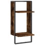 Estantes de pared con barra roble ahumado 30x25x65 cm de , Estantes y estanterías - Ref: Foro24-836300, Precio: 23,91 €, Desc...