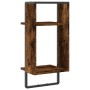 Estantes de pared con barra roble ahumado 30x25x65 cm de , Estantes y estanterías - Ref: Foro24-836300, Precio: 23,91 €, Desc...