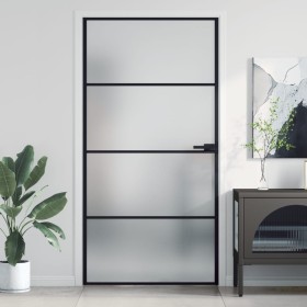 Puerta interior delgada negra vidrio y aluminio 102,5x201,5 cm de , Puertas para el hogar - Ref: Foro24-155123, Precio: 178,6...