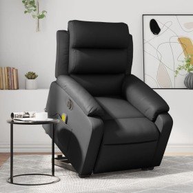 Sillón de masaje elevable eléctrico cuero sintético negro en Sillones | Comprar online en Foru.es