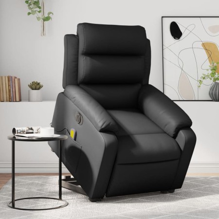 Sillón de masaje elevable eléctrico cuero sintético negro en Sillones | Comprar online en Foru.es