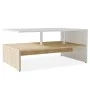 Mesa de centro madera de ingeniería blanco y roble 90x59x42 cm de vidaXL, Mesas de centro - Ref: Foro24-244856, Precio: 72,67...