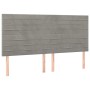Cabeceros 4 unidades de terciopelo gris claro 100x5x78/88 cm de , Cabeceros y pies de cama - Ref: Foro24-3116538, Precio: 91,...