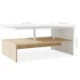 Mesa de centro madera de ingeniería blanco y roble 90x59x42 cm de vidaXL, Mesas de centro - Ref: Foro24-244856, Precio: 72,67...