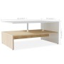 Mesa de centro madera de ingeniería blanco y roble 90x59x42 cm de vidaXL, Mesas de centro - Ref: Foro24-244856, Precio: 74,02...