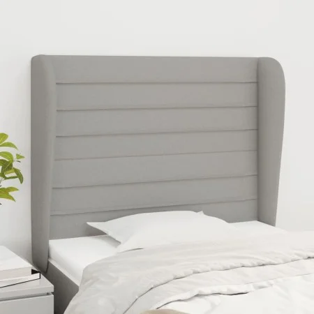 Kopfteil mit hellgrauen Stoffohren 93x23x118/128 cm von , Kopf- und Fußteile - Ref: Foro24-3118078, Preis: 72,85 €, Rabatt: %