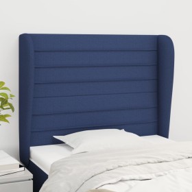 Cabecero con orejas de tela azul 103x23x118/128 cm de , Cabeceros y pies de cama - Ref: Foro24-3118092, Precio: 81,52 €, Desc...