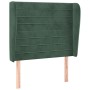 Cabecero con orejas de terciopelo verde oscuro 103x23x118/128cm de , Cabeceros y pies de cama - Ref: Foro24-3118141, Precio: ...