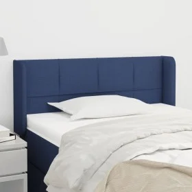 Kopfteil aus blauem Stoff, 93 x 16 x 78/88 cm von , Kopf- und Fußteile - Ref: Foro24-3118756, Preis: 53,98 €, Rabatt: %