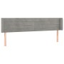 Cabecero de terciopelo gris claro 203x16x78/88 cm de , Cabeceros y pies de cama - Ref: Foro24-3118974, Precio: 60,06 €, Descu...