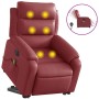 Sillón de masaje elevable eléctrico cuero artificial rojo tinto en Sillones | Comprar online en Foru.es