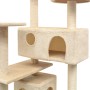 Rascador para gatos con poste rascador de sisal 125 cm beige de vidaXL, Mobiliario para gatos - Ref: Foro24-170477, Precio: 9...