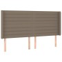 Cabecero con orejas de tela gris taupe 183x16x118/128 cm de , Cabeceros y pies de cama - Ref: Foro24-3119738, Precio: 139,03 ...