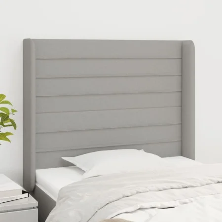 Kopfteil mit hellgrauen Stoffohren 103x16x118/128 cm von , Kopf- und Fußteile - Ref: Foro24-3119710, Preis: 63,08 €, Rabatt: %