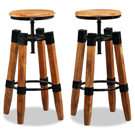 Taburetes de cocina 2 unidades madera maciza de mango de vidaXL, Taburetes de cocina - Ref: Foro24-244589, Precio: 274,42 €, ...
