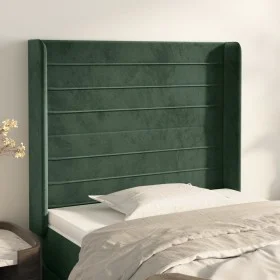 Headboard with dark green velvet ears 103x16x118/128cm by , Headboards and footboards - Ref: Foro24-3119765, Price: 78,42 €, ...