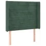 Headboard with dark green velvet ears 103x16x118/128cm by , Headboards and footboards - Ref: Foro24-3119765, Price: 78,42 €, ...