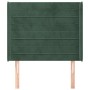 Cabecero con orejas de terciopelo verde oscuro 103x16x118/128cm de , Cabeceros y pies de cama - Ref: Foro24-3119765, Precio: ...