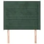 Headboard with dark green velvet ears 103x16x118/128cm by , Headboards and footboards - Ref: Foro24-3119765, Price: 78,42 €, ...