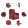 Sillón de masaje elevable eléctrico cuero artificial rojo tinto en Sillones | Comprar online en Foru.es