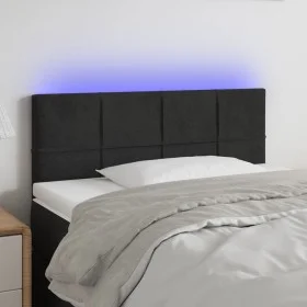 Kopfteil aus schwarzem Samt mit LED 90x5x78/88 cm von , Kopf- und Fußteile - Ref: Foro24-3121650, Preis: 47,36 €, Rabatt: %