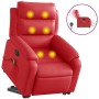 Sillón de majaje elevable eléctrico cuero artificial rojo en Sillones | Comprar online en Foru.es