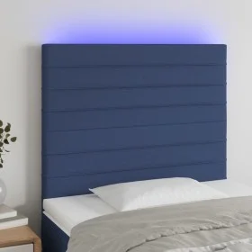 Kopfteil mit LED-Leuchten aus blauem Stoff, 100 x 5 x 118/128 cm von , Kopf- und Fußteile - Ref: Foro24-3122560, Preis: 75,79...
