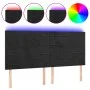Black velvet headboard with LED lights 200x5x118/128 cm by , Headboards and footboards - Ref: Foro24-3122632, Price: 103,06 €...