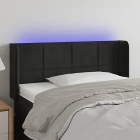 Kopfteil aus schwarzem Samt mit LED 93x16x78/88 cm von , Kopf- und Fußteile - Ref: Foro24-3123274, Preis: 59,82 €, Rabatt: %