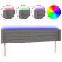 Cabecero con LED de tela gris oscuro 203x16x78/88 cm de , Cabeceros y pies de cama - Ref: Foro24-3123399, Precio: 77,77 €, De...